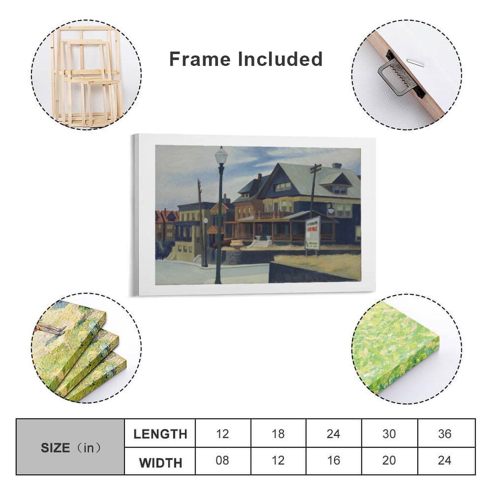 Generic Edward Hopper - City Roofs Prints Wall Art Poster Art Poster Canvas Painting Decor Wall Print Photo Gifts Home Modern Decorative Posters Picture Frame 24x36inch(60x90cm)