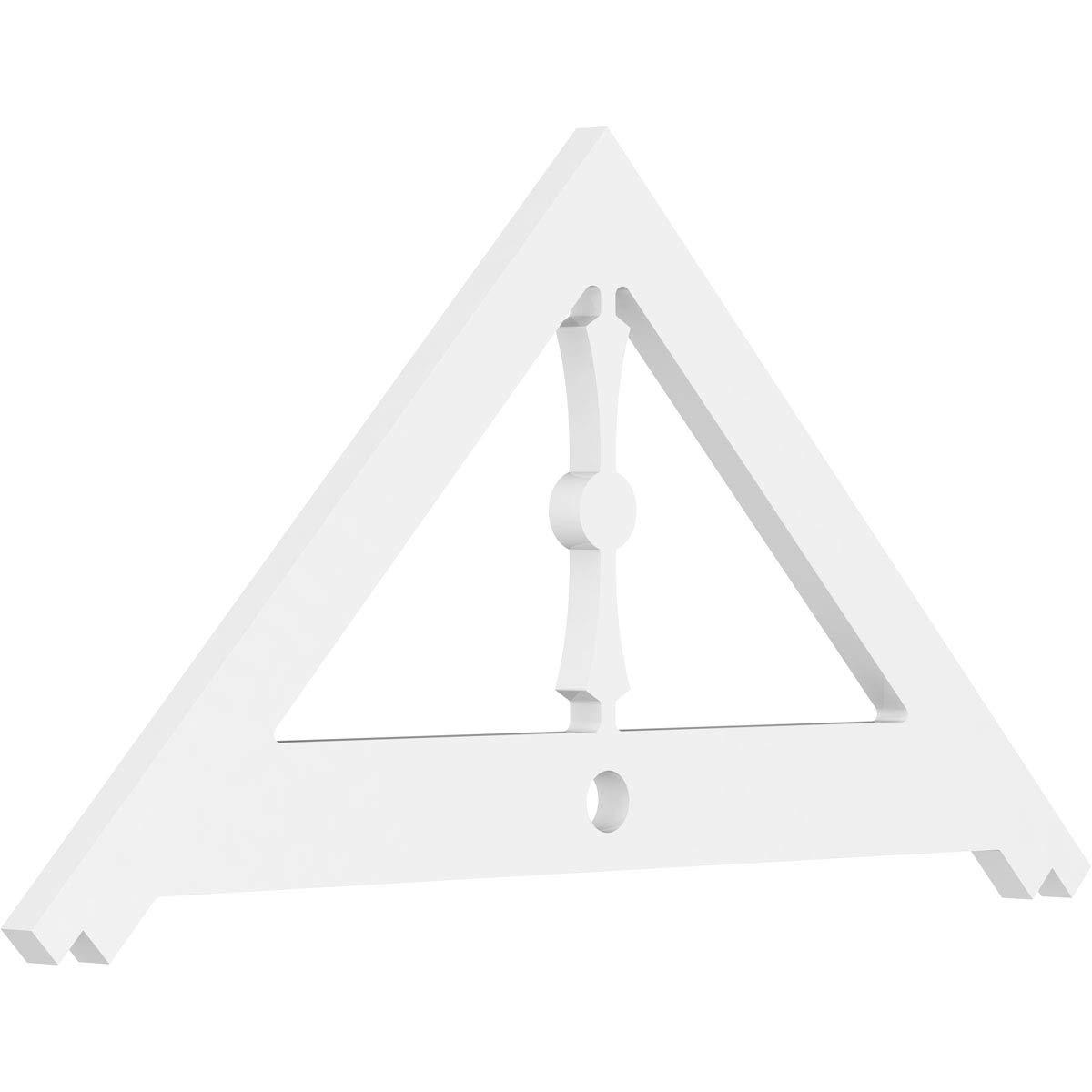 Ekena Millwork Ekena Millwork GPP036X018X100ART Artisan Architectural Grade PVC Gable Pediments, 36"W x 18"H x 1"P (12/12) Pitch