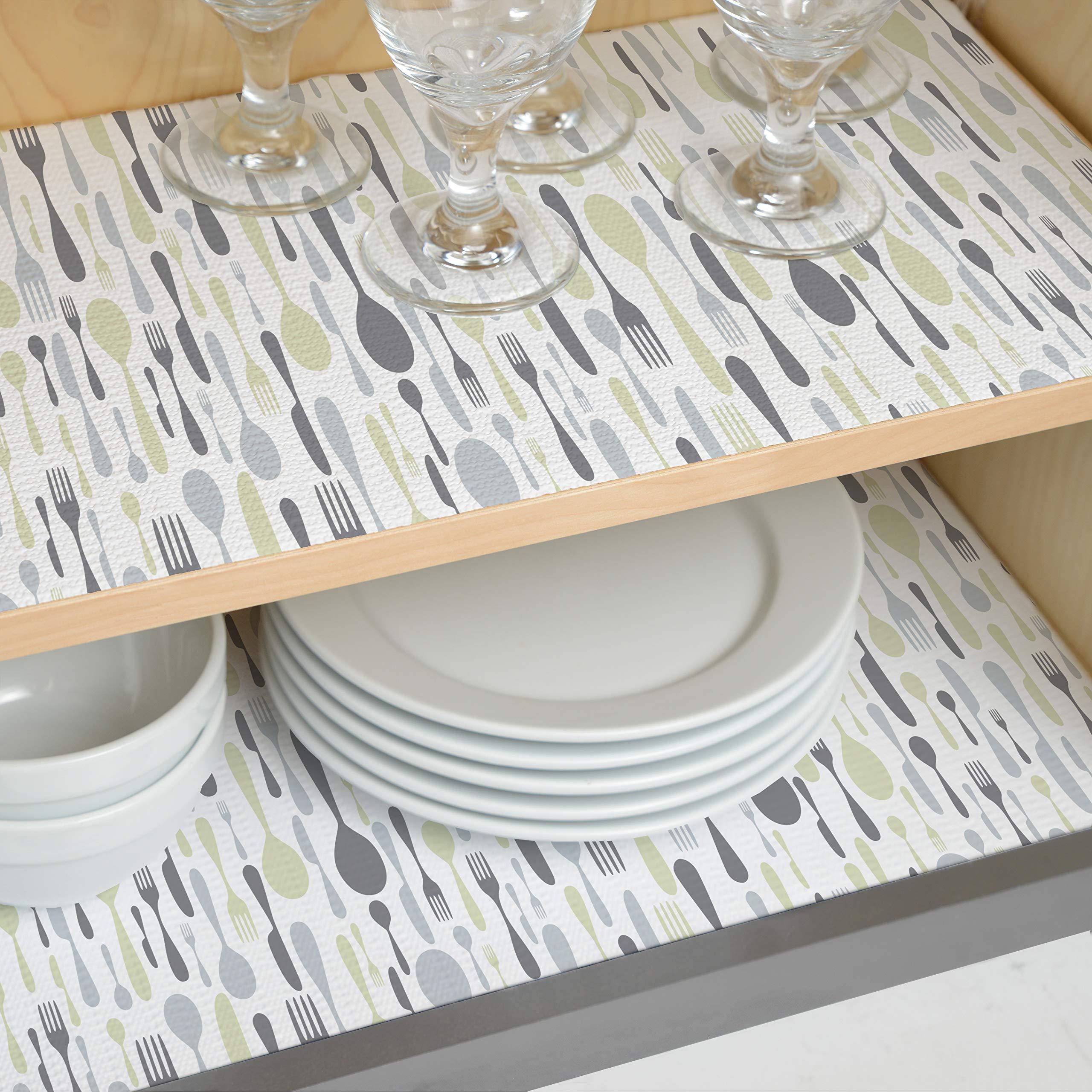 Con-Tact Brand Con-Tact Brand Grip Prints Shelf Liner, Durable and Non-Adhesive Liners, Non-Slip Drawer and Cabinet Liner, 18\" x 8\', Lunchbox, Pack of 4 Rolls