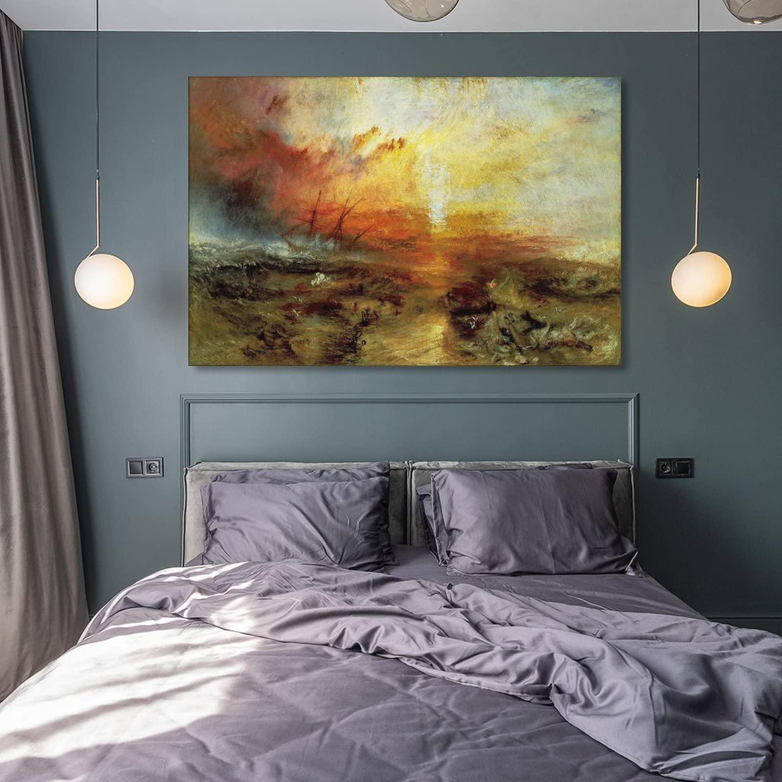 AAOTE AAOTE The Slave Ship, 1840 - by J. M. W. Turner Painting Art Posters Posters Wall Art Painting Canvas Gift Living Room Prints Bedroom Decor Poster Artworks 20x30inch(50x75cm)