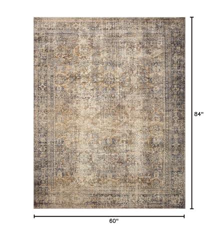 Loloi Loloi Amber Lewis Morgan 5'-0" x 7'-0" Area Rug in Sunset/Ink - Large Area Rug, Neutral Area Rug for Room Dcor, Vintage Rug Inspired, Soft Area Rug for Living Room, Bedroom, Dining Area