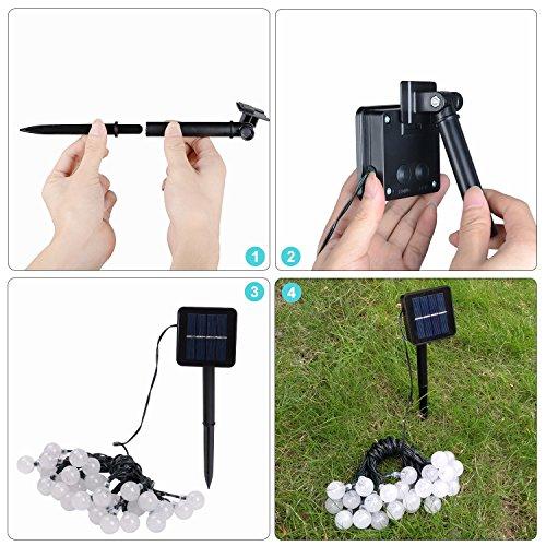 BAOANT BAOANT Solar String Lights Fairy Lights 20Ft 30 LED Crystal Ball String Lights Starry Lights Globe String Lights for Garden Home Patio Indoor Outdoor(Warm-White)