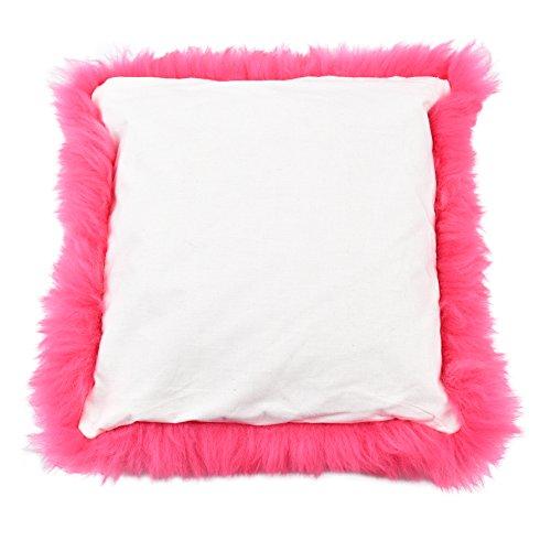 Lambland Lambland British Made One Sided Genuine Sheepskin Cushion in Fuschia