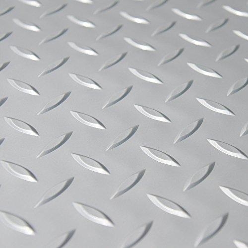 Rubber-Cal Rubber-Cal Diamond Plate Metallic PVC Flooring, Beige, 2.5mm x 4' x 5' (03-W266-BG-05)