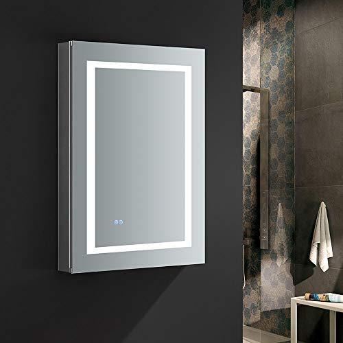 Fresca Fresca Spazio 24\" Wide x 36\" Tall Bathroom Medicine Cabinet w/LED Lighting & Defogger