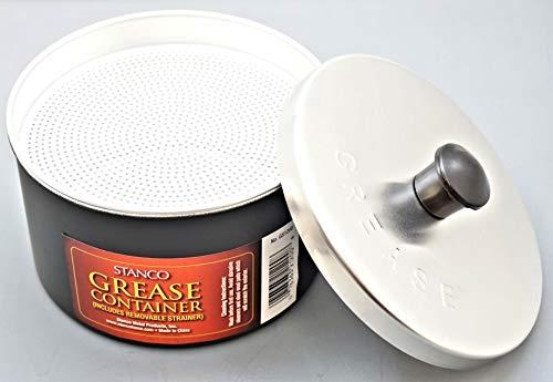 Stanco Grease Strainer Cup & Lid, Aluminum, 40-oz.