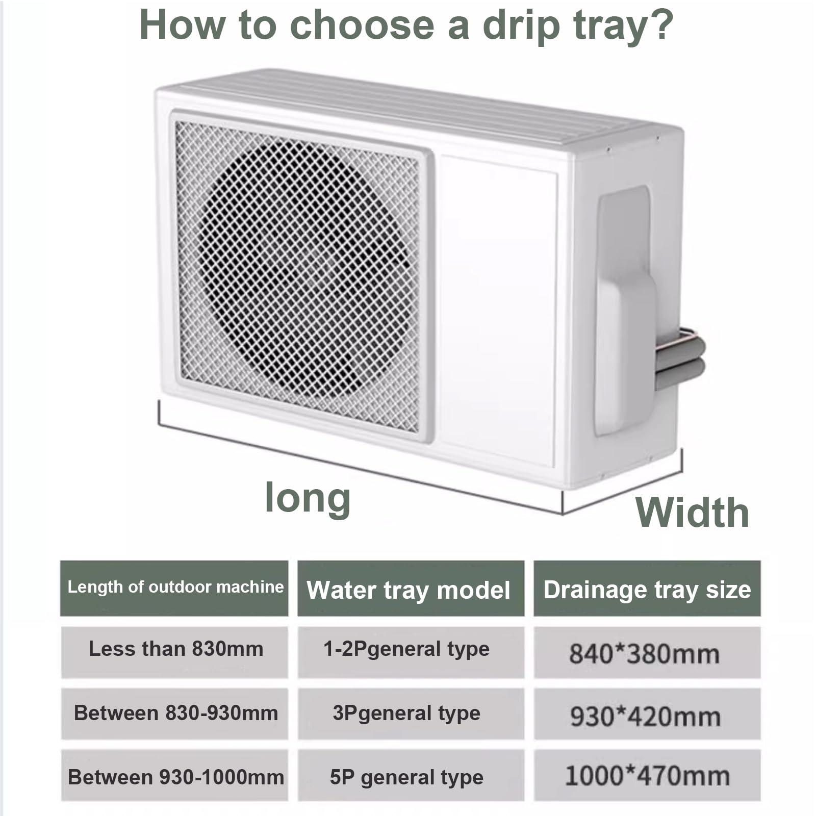 GMBAYUE GMBAYUE Ac Unit Drain Pan, Air Conditioner Drip Tray with Drain Hole, Stainless Steel Condensate Drain Pan for Universal Split Air Conditioner Heat Pump Systems (Color : 2P)