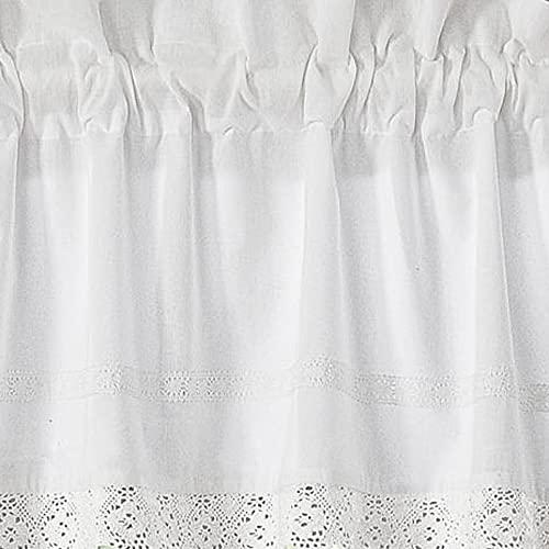 Laura Ashley Laura Ashley Home 222802 Annabella Pole Top Valance, White, 86x15in