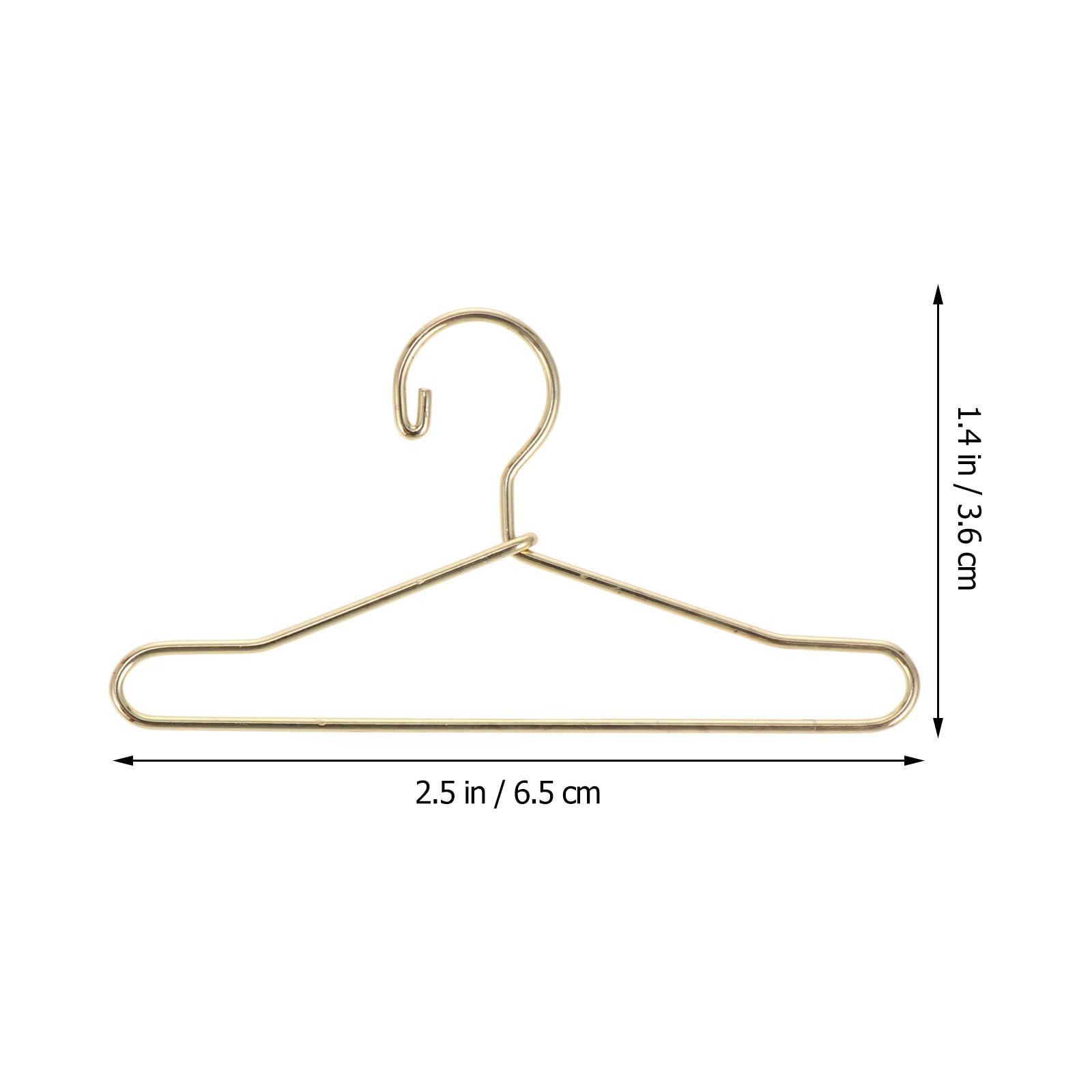 EXCEART 20 Pcs Doll Clothes Hanger Metal Doll Outfit Hanger Wardrobe Doll Clothes Accessories Wire Hangers,Clothes Hanger,Coat Hanger,Metal Hangers for Doll Clothes Gown Dress Outfit 65mm Golden