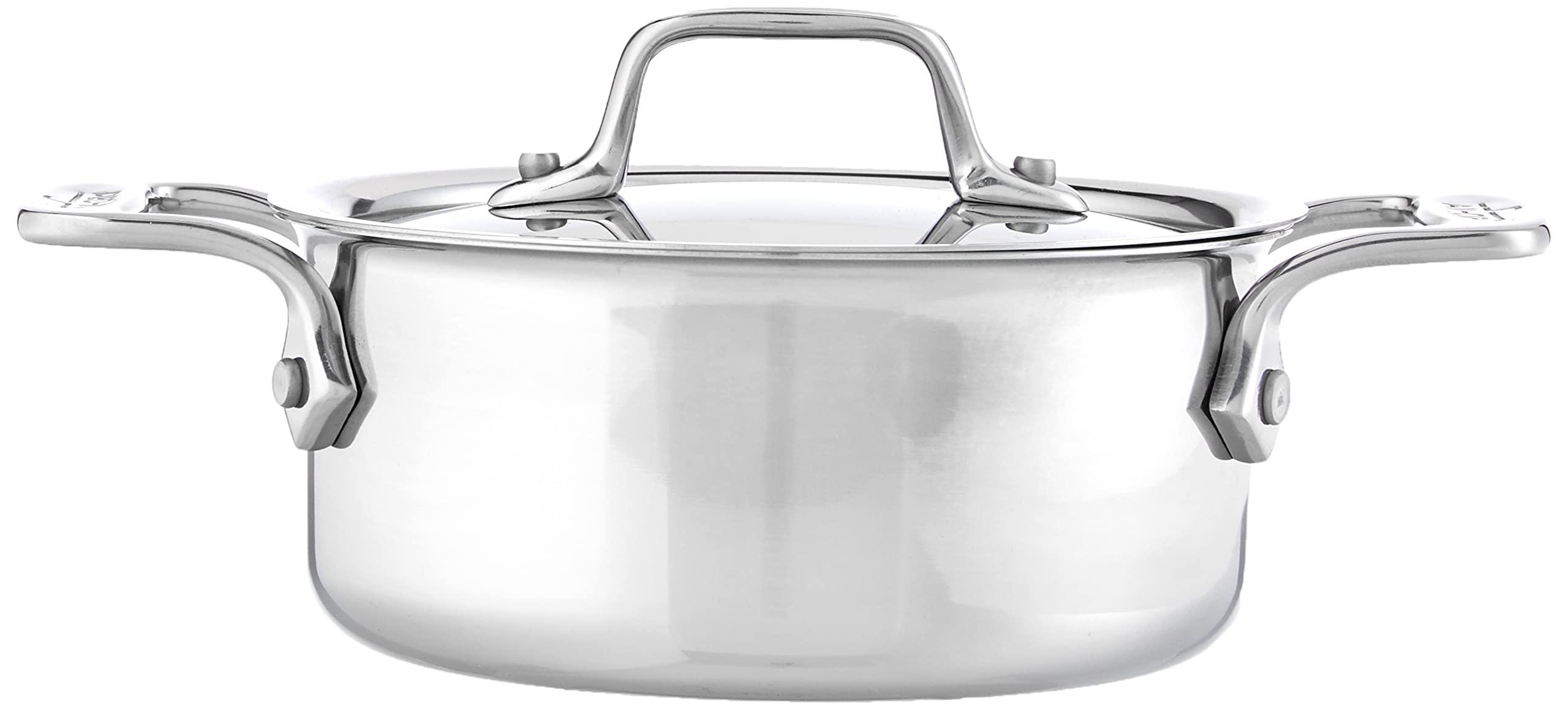 All-Clad All-Clad Specialty Stainless Steel Ramekin with Lid 2 Piece Oven Broiler Safe 600F Pots and Pans, Cookware Silver