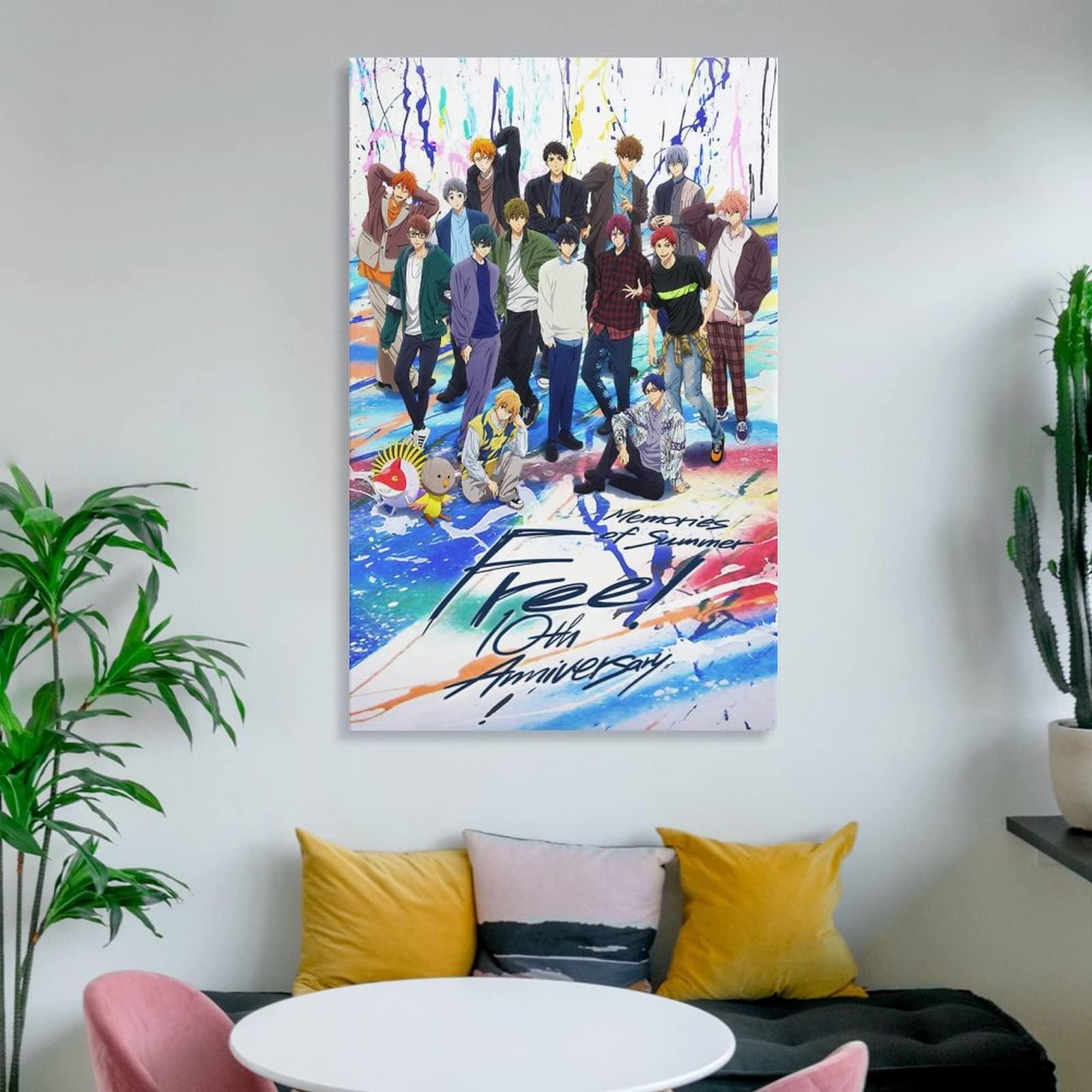 GUNKY GUNKY Anime Free! Iwatobi Swim Club Poster Home Decor Poster Wall Art Hanging Picture Print Bedroom Decorative Painting Posters Room Aesthetic 20x30inch(50x75cm)