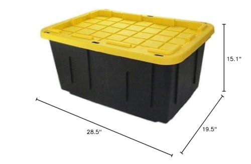 Commander Tough Box 27-Gallon Storage Tote w/Lid- 31inLx21inWx14.55inH Model# 27GBLKYW