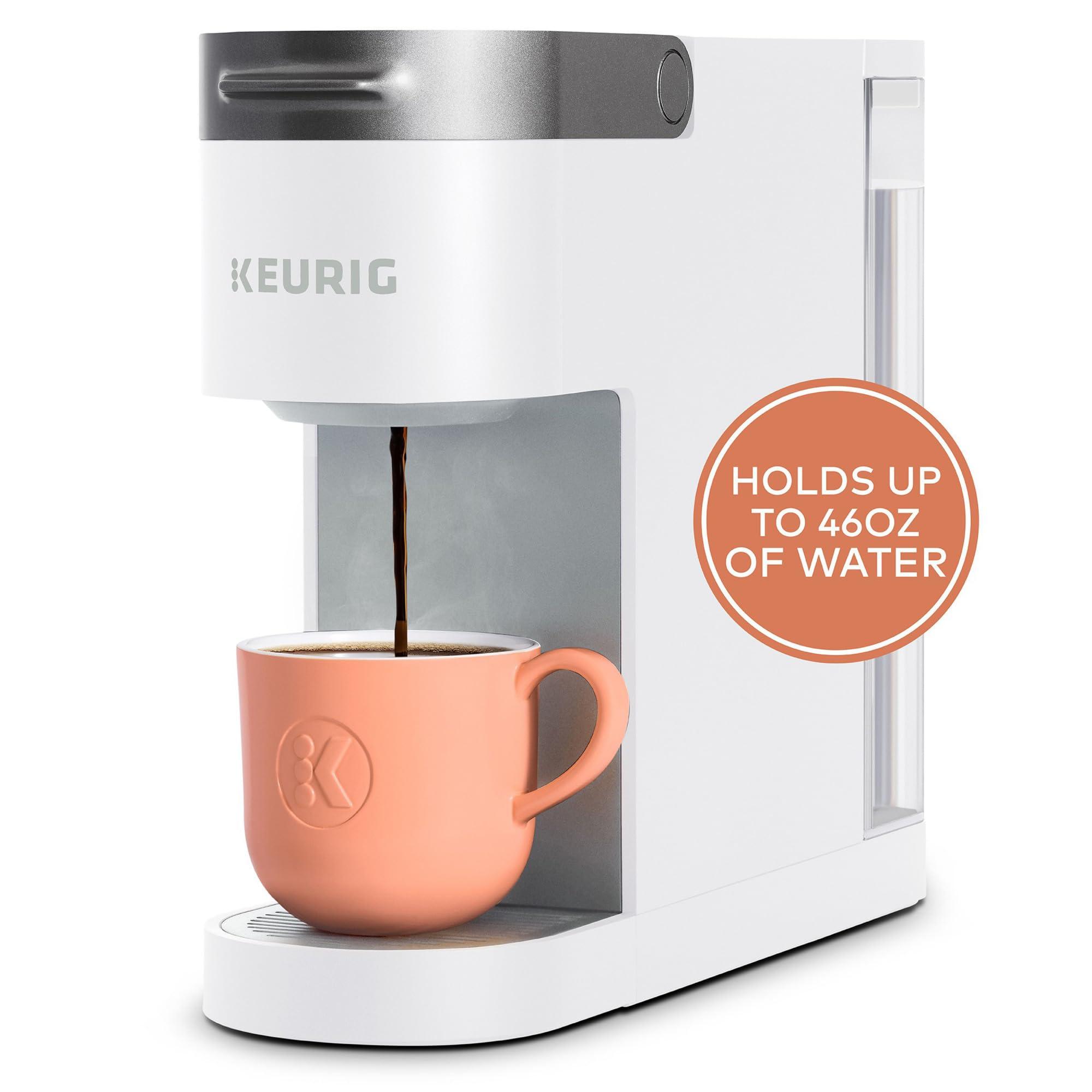 Keurig Keurig K-Slim Single Serve K-Cup Pod Coffee Maker, Multistream Technology, 3 Brew Sizes, Slim and Sleek Design, 46oz Removable Reservoir, White
