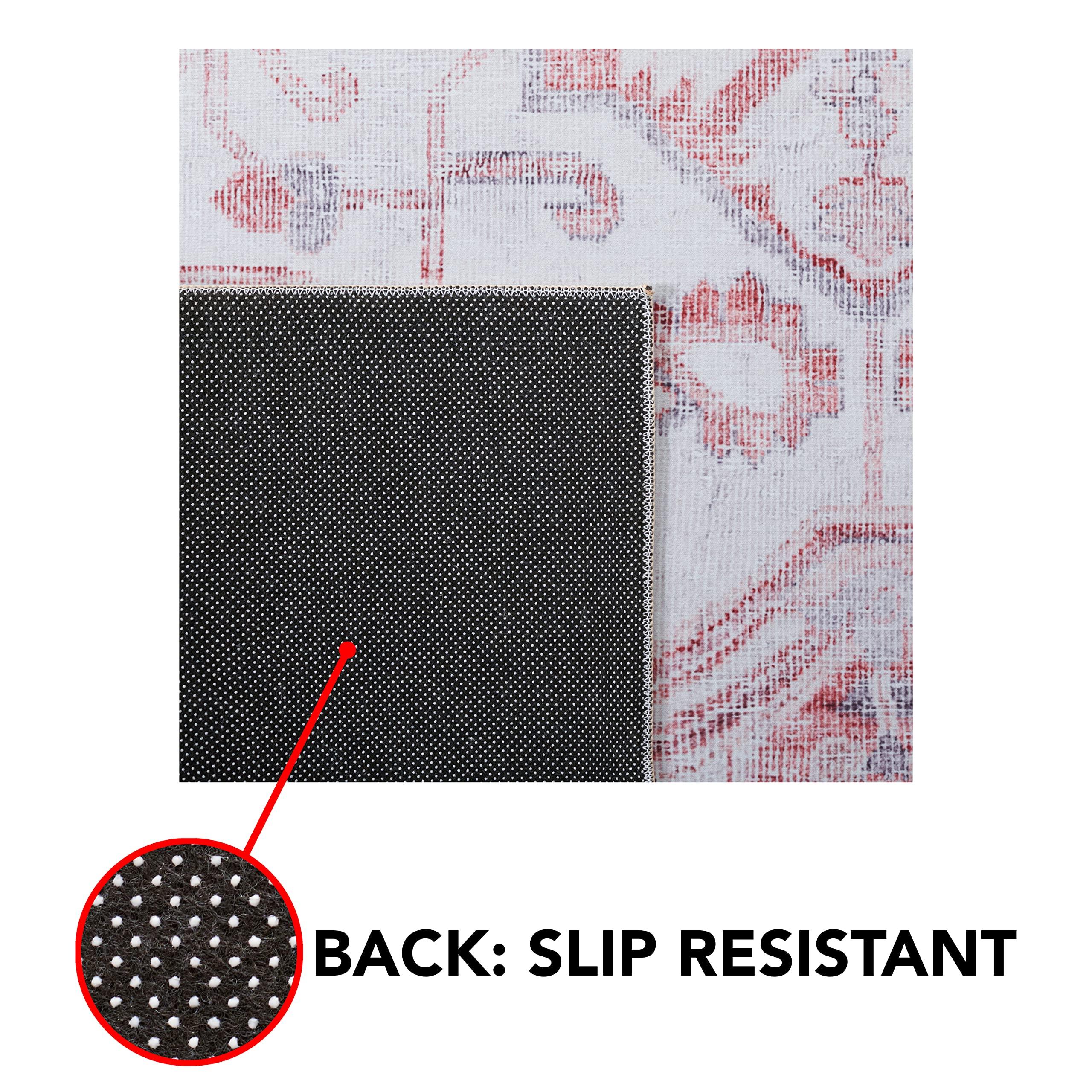 Safavieh SAFAVIEH Tucson Collection Area Rug - 6' Square, Beige & Rust, Persian Design, Non-Shedding Machine Washable & Slip Resistant Ideal for High Traffic Areas in Living Room, Bedroom (TSN129B)