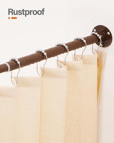 crkmire Crkmire Corner Shower Curtain Rod, Coffee [39"-69"] x [55"-85"] Adjustable L Shaped Shower Rod No-Sagging 90 Degree Curved Curtain Rod for Bathroom Bathtub with 12 Ring Hooks & Ceiling Support