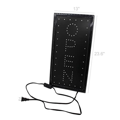 FixtureDisplays FixtureDisplays \"Open\" Animated LED Sign with Hanging Chain, Vertical - Red Blue 19546