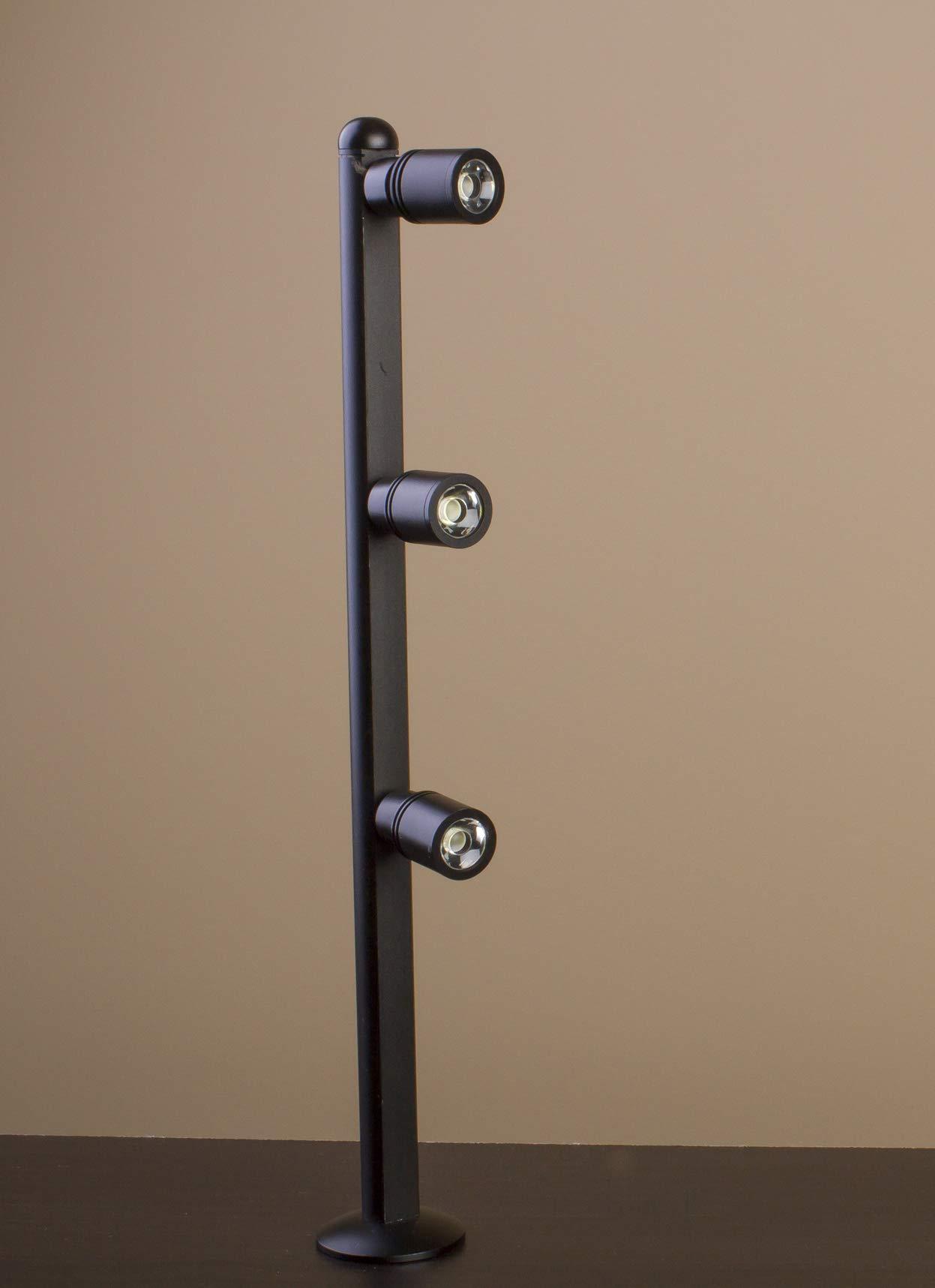 LEDUPDATES 2 Showcase Display LED spot Light Black Pole Style FY-53 Set with UL Listed 12v 2A Power Supply