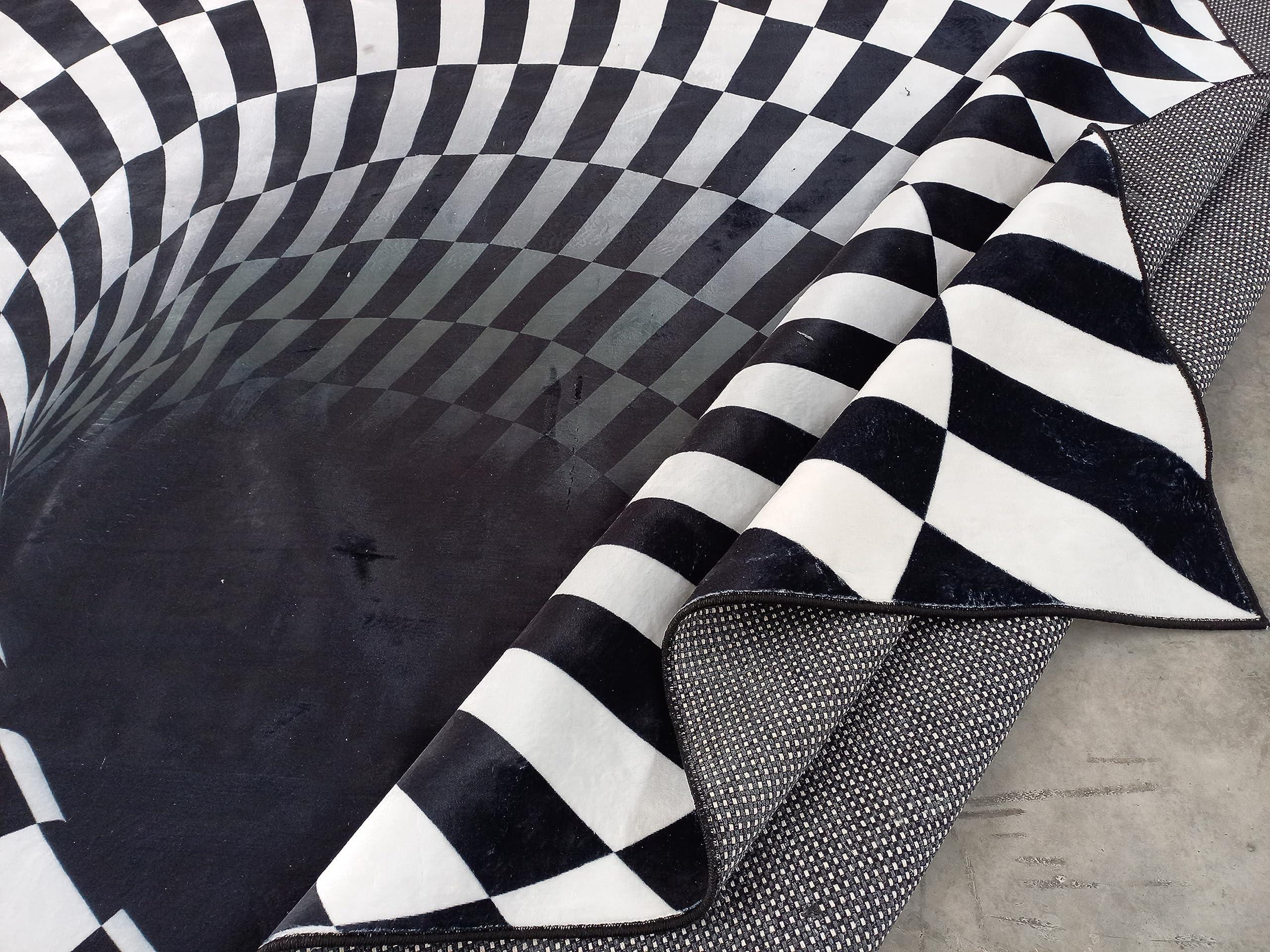 HomeLoft Basics Illusion Rug, Vortex Rug, 3D Rug, Optical Illusion Rug, Optical Illusion,Rectangular Illusion Rug, Vortex Illusion Carpet, Illusion Carpet,3D Rugs D164 (70x110)=180x280cm