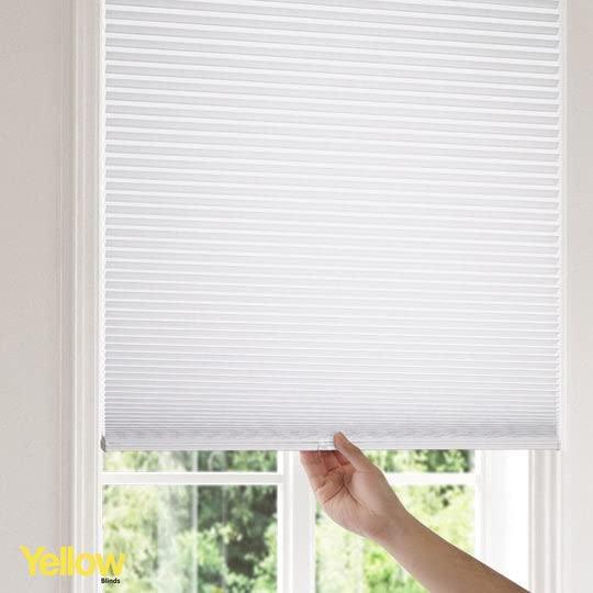 YELLOW BLINDS YELLOW BLINDS Cellular Shades, Window Blinds for Room, Window Coverings for Home Decor Series, Snow (Light Filtering), 25" W x 72" H