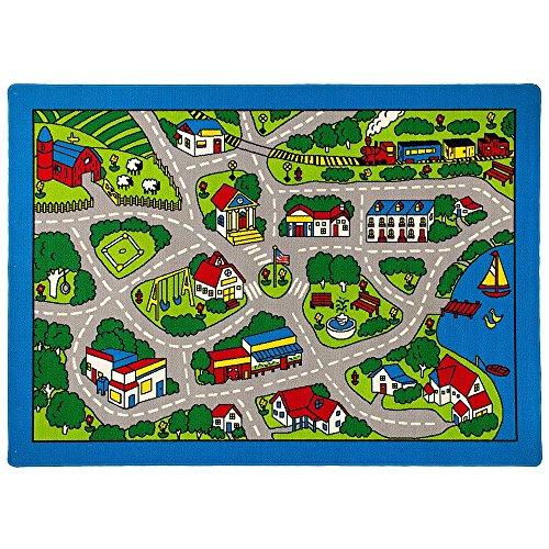 Champion Rugs Children\'s Play Village Mat Town City Roads Rug Carpet (8 Feet X 10 Feet)