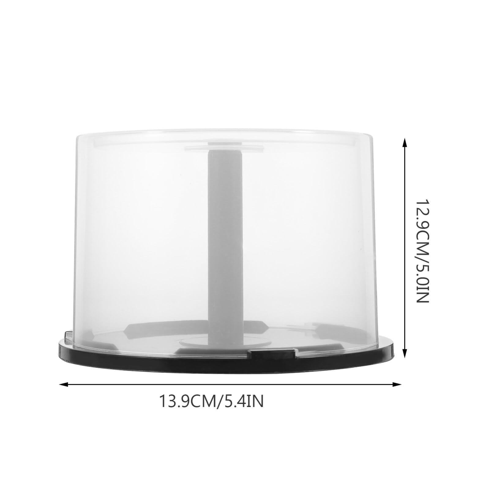 jojofuny jojofuny CD/DVD Cake Box Spindle, 4pcs 50 Disc Capacity CD Holder Empty DVD Storage Bucket Clear Storage Containers Plastic Column Dvds Bucket with Black Spindle