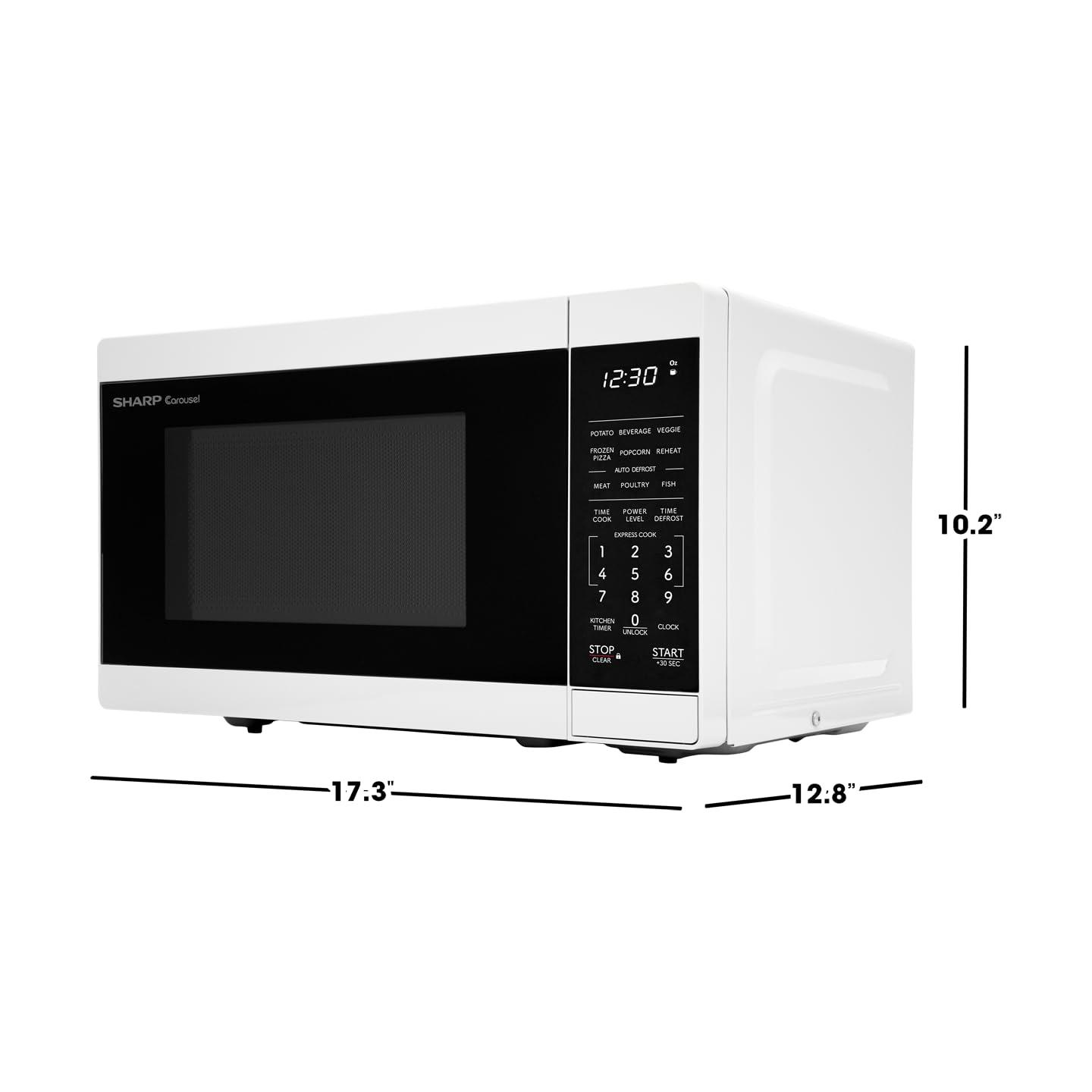 SHARP SHARP ZSMC0760KW Compact Oven with Removable 10\" Carousel Turntable, Cubic Feet, 700 Watt Countertop Microwave, 0.7 CuFt, White