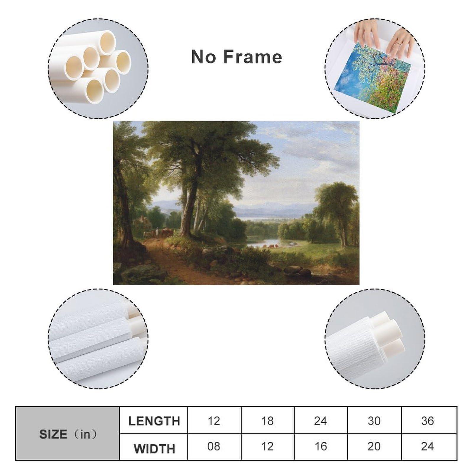 LUDU LUDU Poster Printed by Asher Brown Durand Hudson River School After A Summer Shower Canvas Wall Art Prints Poster Gifts Photo Picture Painting Posters Room Decor Home Decorative 08x12inch(20x30cm)