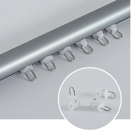 WDJBPSH 5ft 6ft 7ft 8ft 9ft 10ft 11ft 12ft Long Straight Rail Curtain Rod for Room Divider, White Champagne Grey Sliding Curtain Track for Patio/Bay Window/Camper/Bedroom/Gazebo/Office, Wall Mount (Color