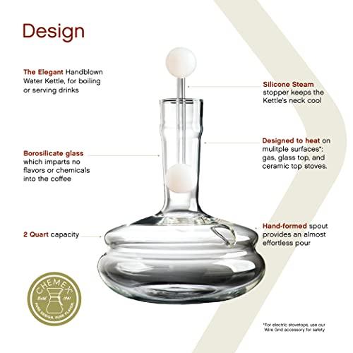 Chemex CHEMEX Hand Blown Glass Water Kettle, 2 Quart