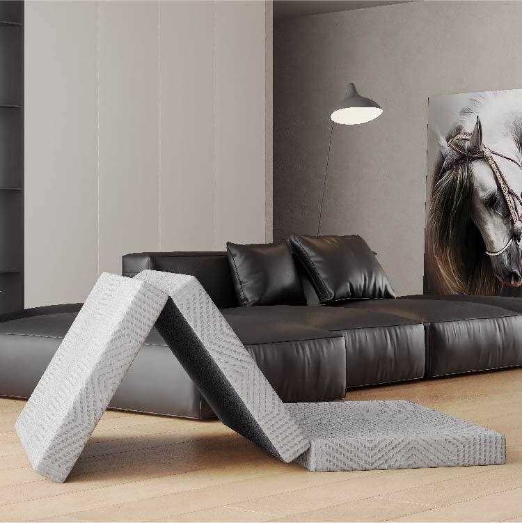 Dyonery Dyonery Folding Mattress, 4 Inch Full CertiPUR-US Certified Memory Foam Foldable Camping Mattress with Washable Cover, 75\"54\"4\", Grey