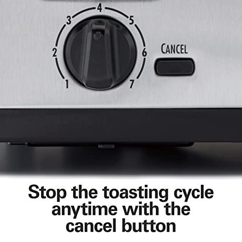 Hamilton Beach Hamilton Beach 4 Slice Toaster with Extra Wide Slots for Bagels, Shade Selector, Toast Boost, Slide-Out Crumb Tray, Auto-Shutoff and Cancel Button, Brushed Stainless Steel (24910)