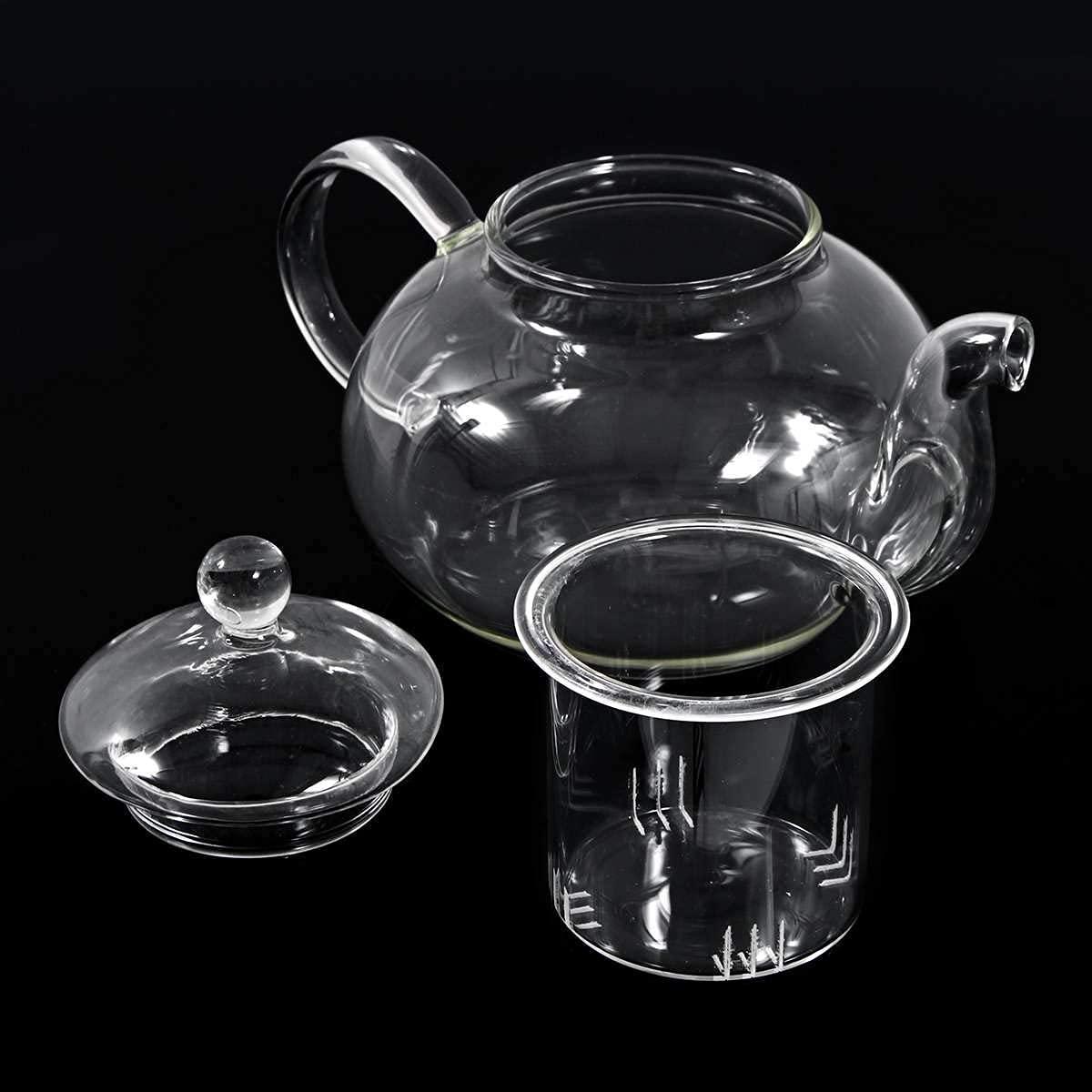 IURDSGIEOOOEWSU Chinese Tea Set 8 Pcs/Set Handmade Teapot Set Heat-Resisting Warmer Clear Glass Tea Pot Double Wall Teapot Cup Filtering Drink Home Decor Tea Set