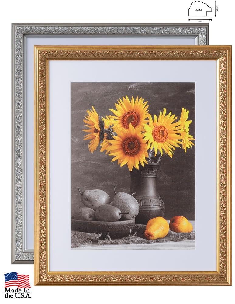 WHOLESALE ARTS AND FRAMES WHOLESALE ARTS AND FRAMES 1-1/2\" Polystyrene Versailles Ornate 17x17 Picture Frame Gold 3232,Made In USA Poster Frame, Ornate Frame for Oil Painting,Canvas Frame,Hand Crafted Quality Frame