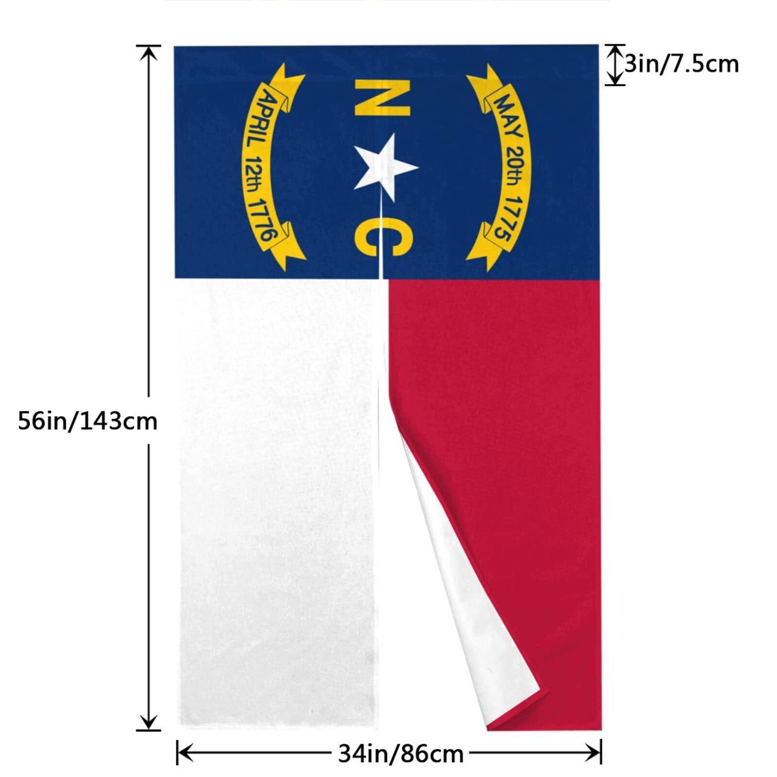 MULIHU MULIHU Flag of North Carolina Blackout Curtains for Doorways Bedroom Kitchen Door Curtain 34x56in Indoor Partition Shading Decor Window Curtains