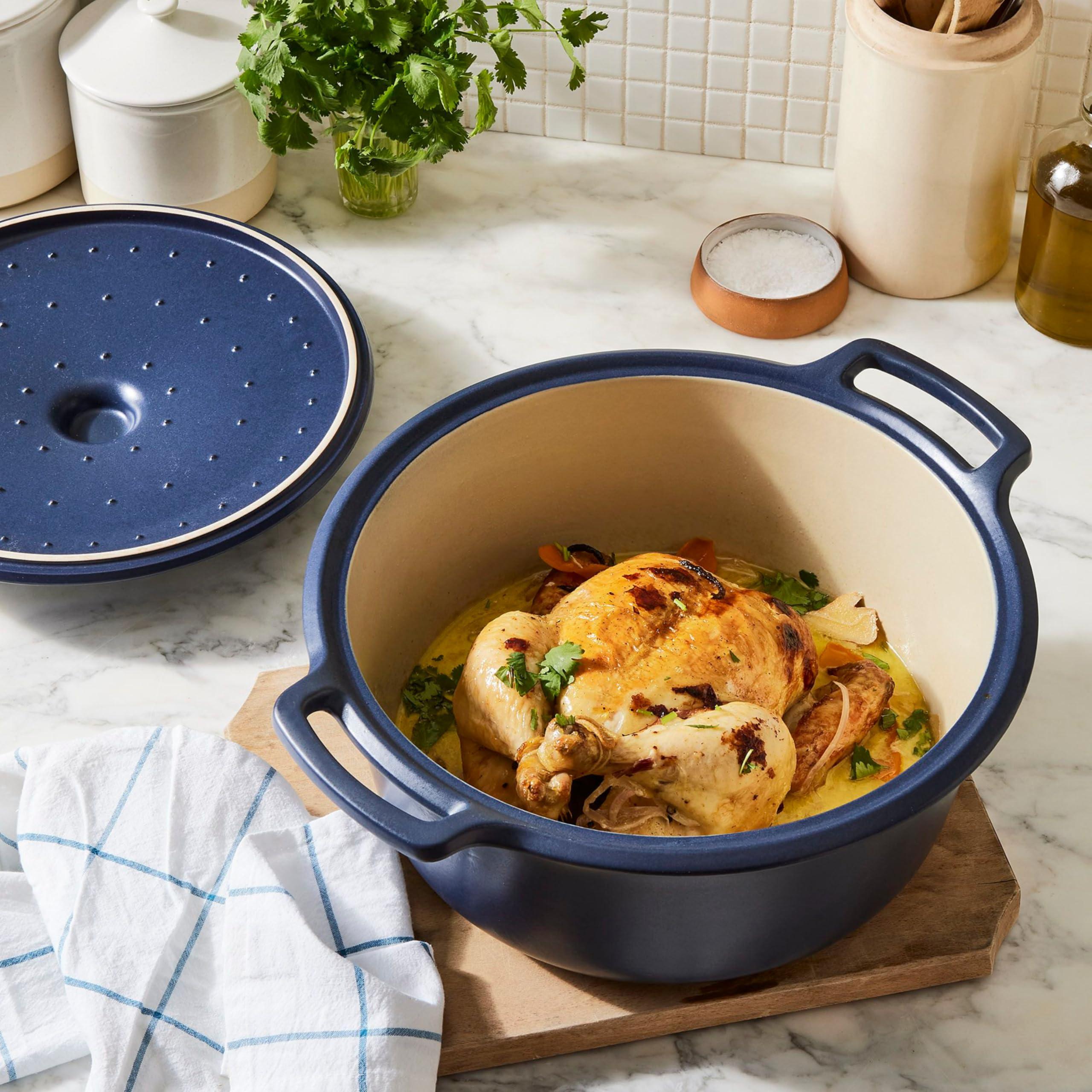 Emile Henry USA Emile Henry Made in France SUBLIME Ceramic 4 qt. Round Dutch Oven, Indigo