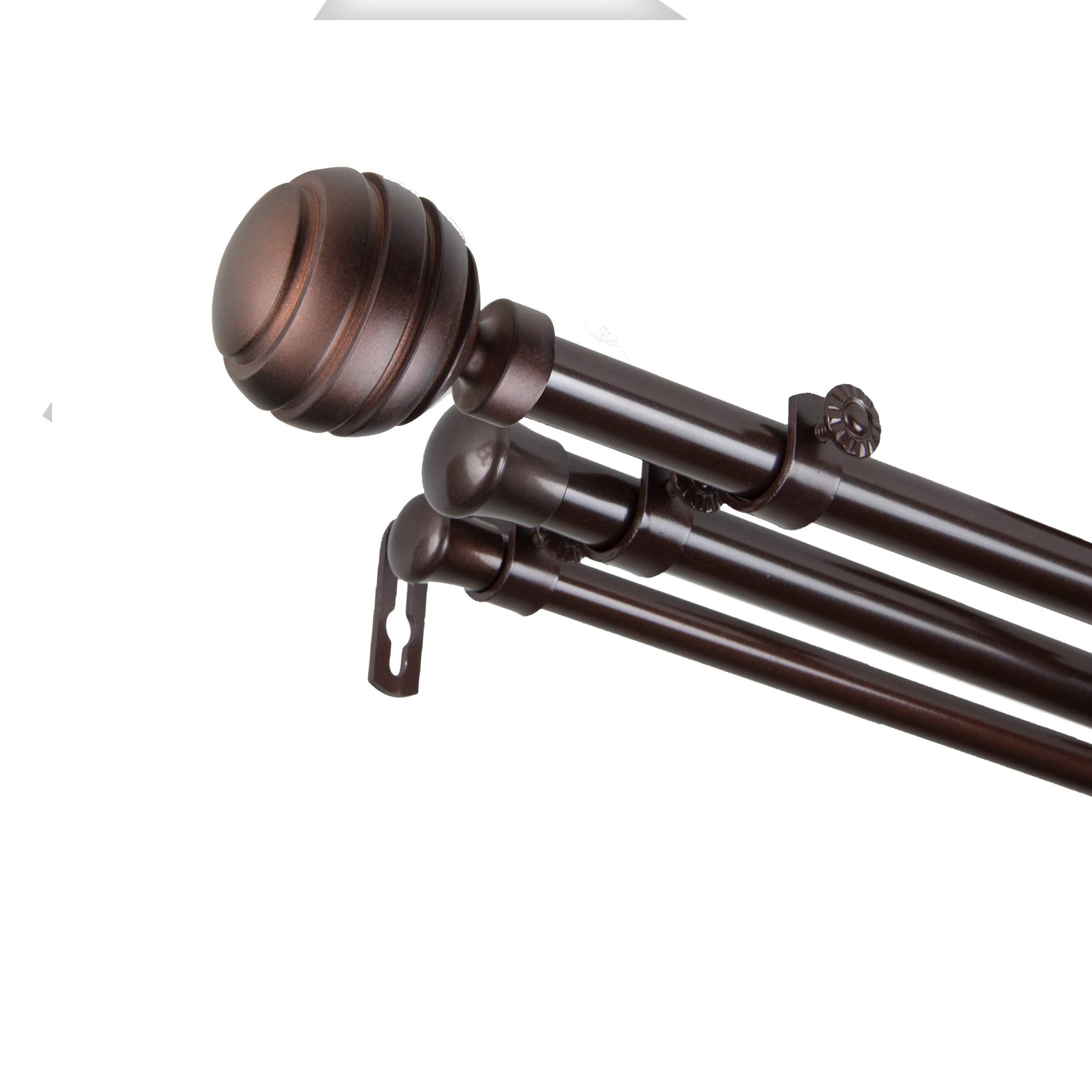 Rod Desyne Rod Desyne Dina 13/16" Triple Curtain Rod, 48-84 inch, Cocoa