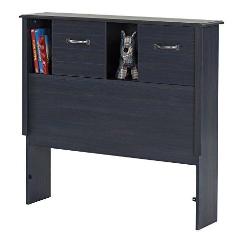 South Shore South Shore Ulysses Bookcase Headboard with Doors, Twin, Blueberry