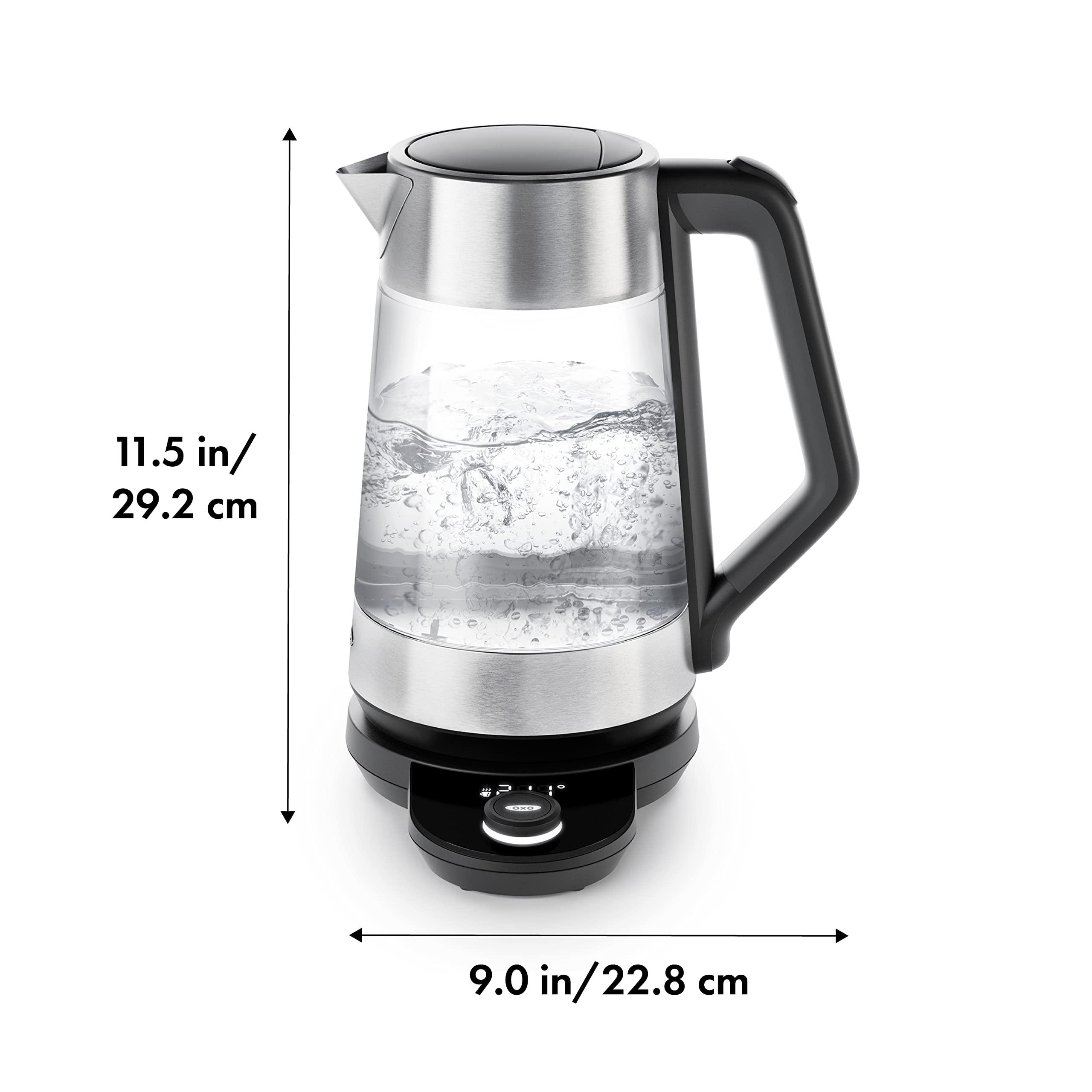 OXO OXO Brew Adjustable Temperature Kettle, Electric, Clear & BREW Twisting Tea Ball Infuser
