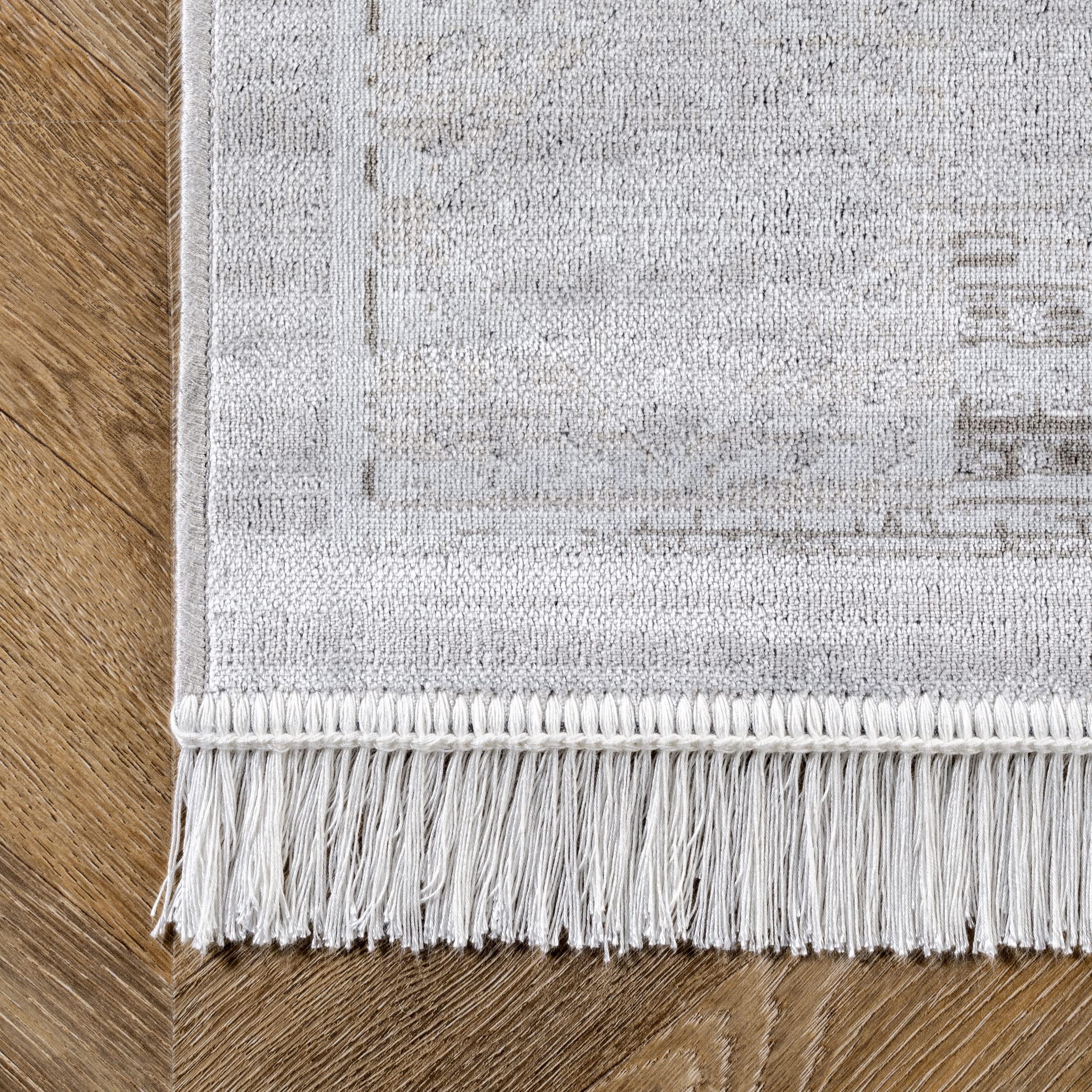nuLOOM Rugs USA x Arvin Olano Venice Fringed Area Rug, 2x8, Silver
