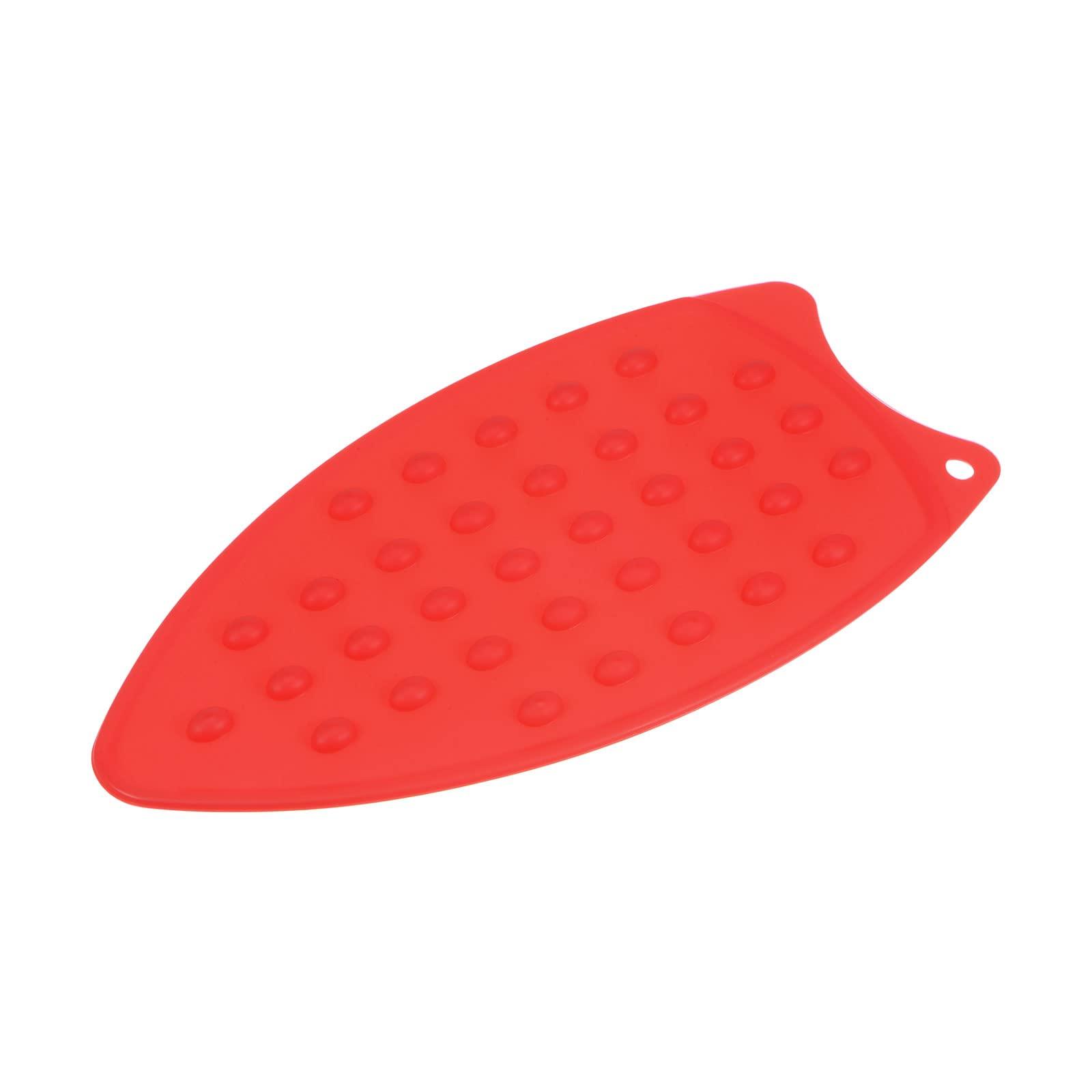 HARFINGTON HARFINGTON Silicone Iron Rest Pad, Multipurpose Iron Hot Resistant Mat Iron Rest Plate for Ironing Board Hot Heat Resistant Steam Compact Mat, Red