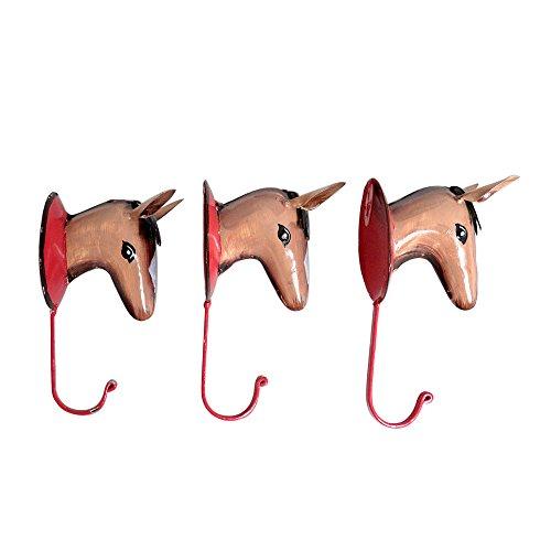 Eurasia Eurasia Iron Handmade Donkey Style Wall Hook Hanger, Three Wall Hooks/Hanger Animal Shaped, Wall Decor, Decorative Gift