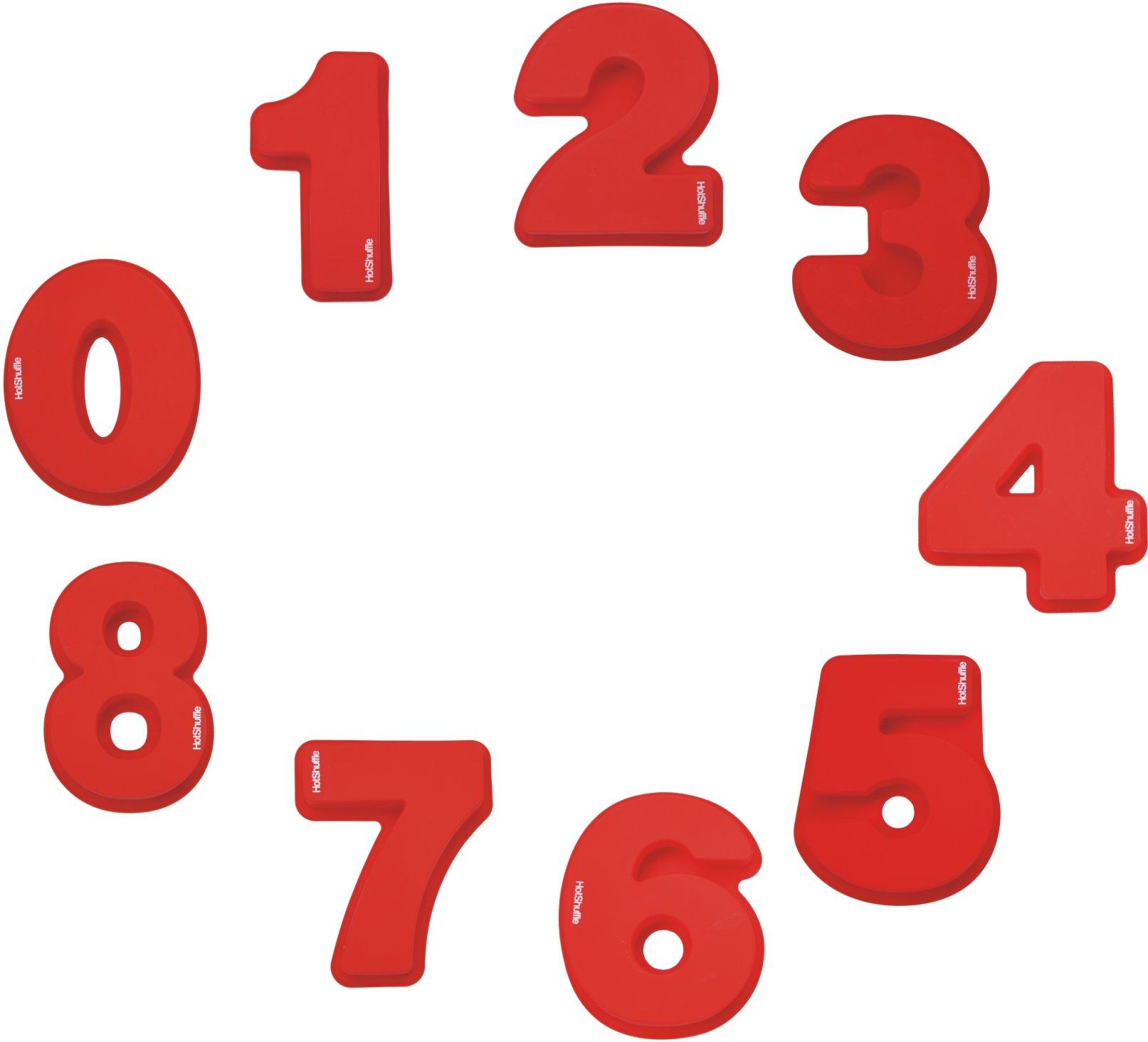 HotShuffle HotShuffle 13 Inch (33cm) XL Silicone Number Cake Tin Mould Baking Birthday Anniversary (Full Set of 9 Moulds)