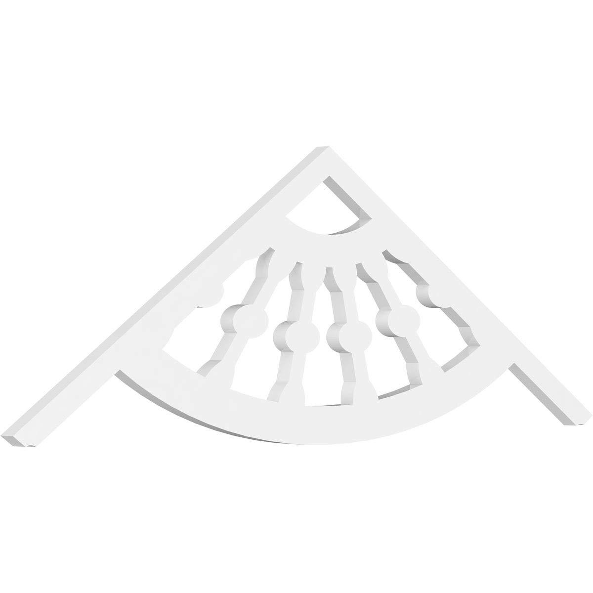 Ekena Millwork Ekena Millwork GPP036X006X100CWW Classic Wagon Wheel Architectural Grade PVC Gable Pediments, 36\"W x 6\"H x 1\"P (4/12) Pitch