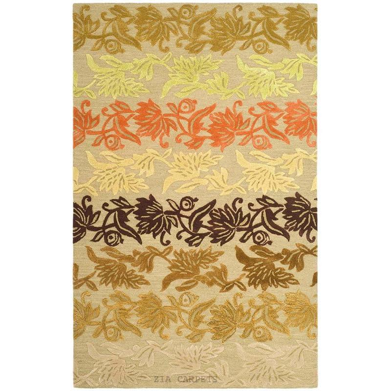 zia carpets zia carpets Collection Modern Area Rug Rugs Contemporary Woollen Rugs/Thick & Soft Carpet (8 X 8 feet Squer), Gold Ya12, NP1992