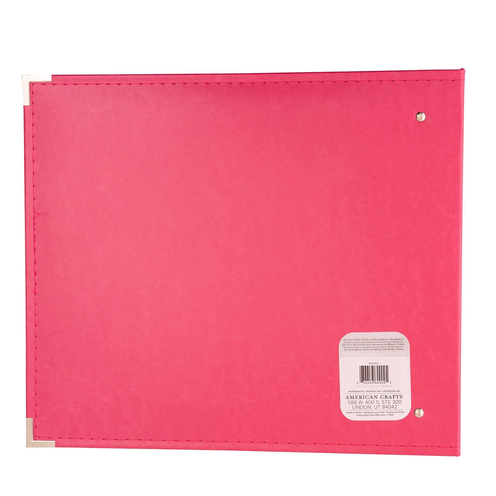 We R Memory Keepers We R Memory Keepers 12x12 Photo Album Strawberry Protect Memories & Photos, Acid-free Leather, Snag-free Rings, Includes 5 Page Protectors, Scrapbooking