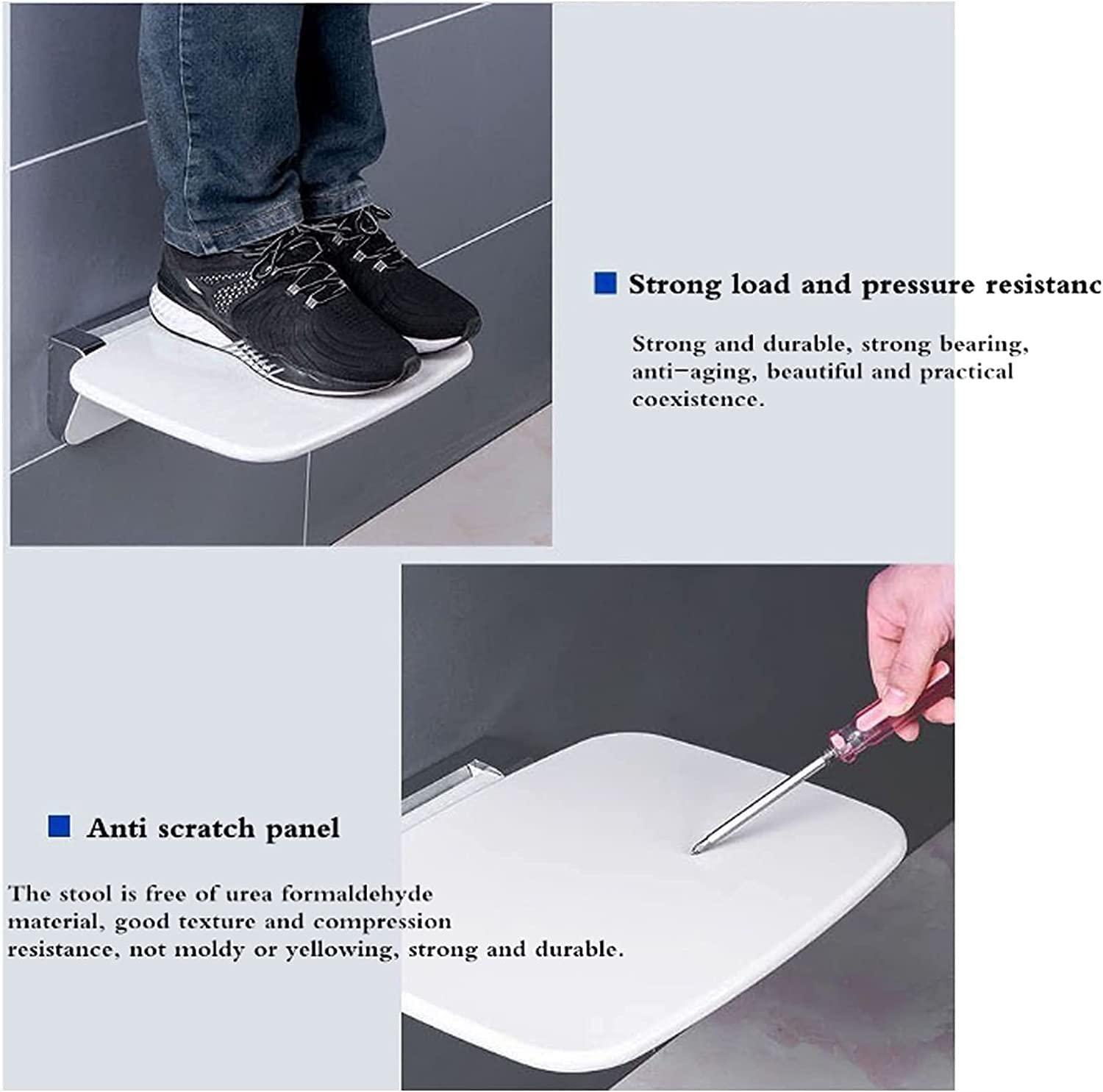 SHANSHUIYICHENG Wall-Mounted Foldable Shower Seat Bathroom Stool Folding Shower Seats and Benches, Folding Seat for Shower Bathroom Accessories Stool for Bath Chair Wall Mount Disabled Douche Chair