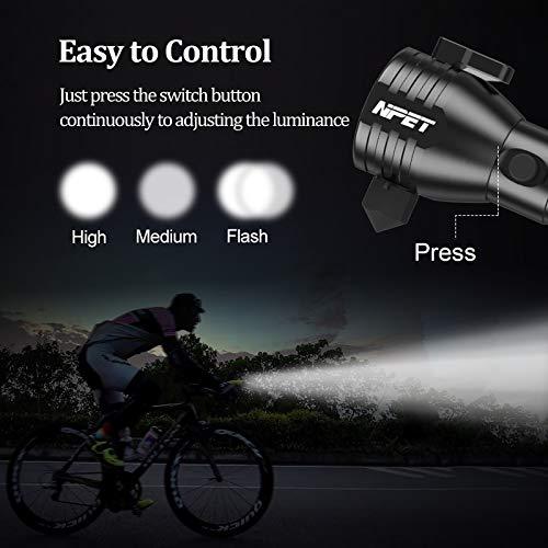 NPET NPET T10 Car Flashlight 500 Lumens LED COB Light Solar Powered USB Rechargeable Tactical Multi-Function Torch Tool with 120dB Siren Window Breaker Seat Belt Cutter Compass for Camping