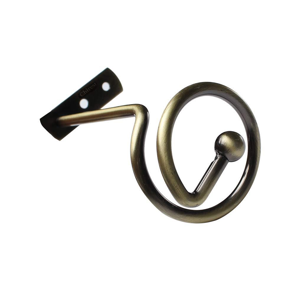 Chimei Curtain Holdbacks Pair, Metal Curtain Pole Tie Backs, Cutain Pole Tiebacks Hooks Bronze Metal, Curtain Rails and Fittings for Home Decor