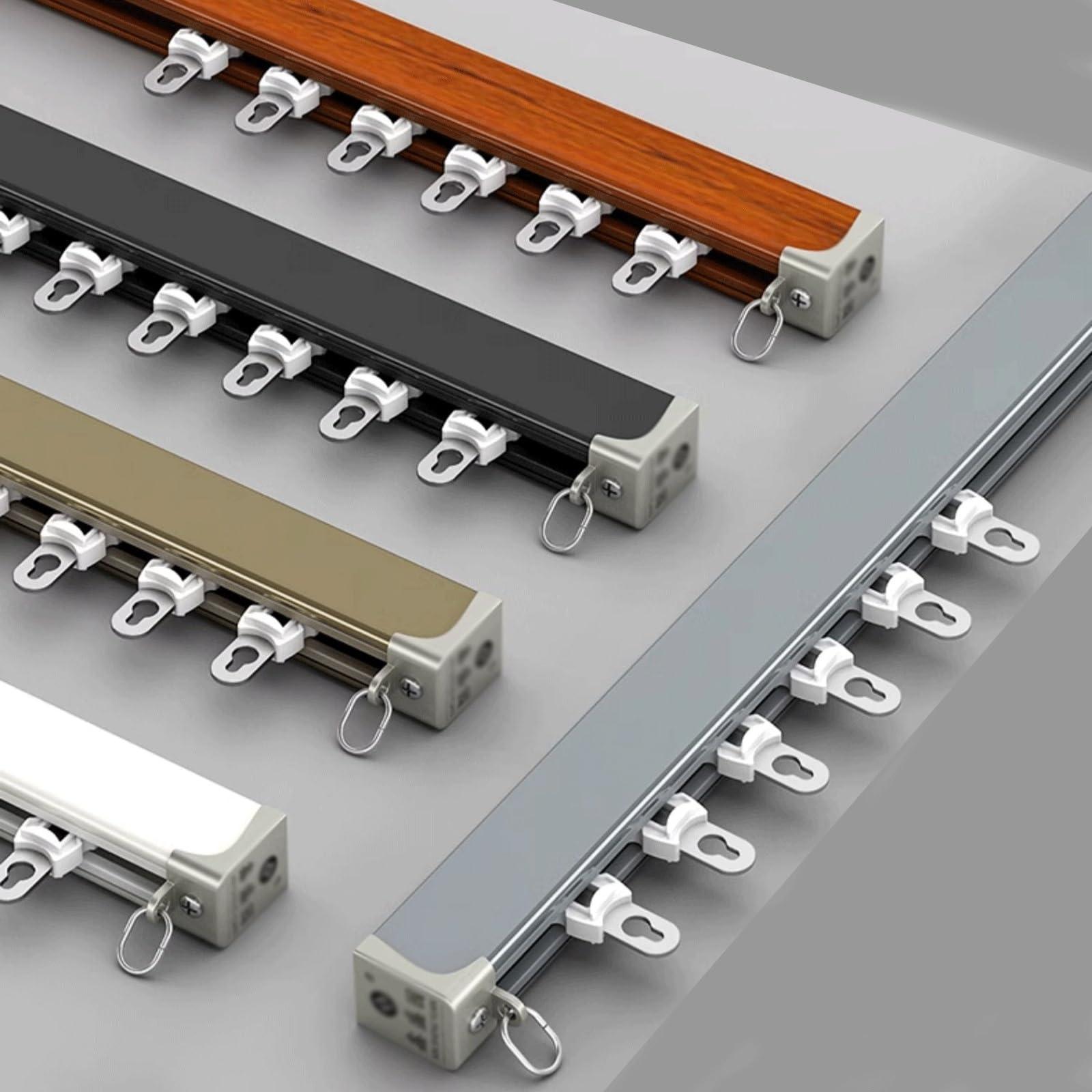 Bcofo Ceiling Curtain Track Set Black Wall Mount Curtain Rail Track System with Roller Hooks and Hardware Room Divider Curtain Rod or Wall with Rolling Hooks(White,2.2m(7.2ft))