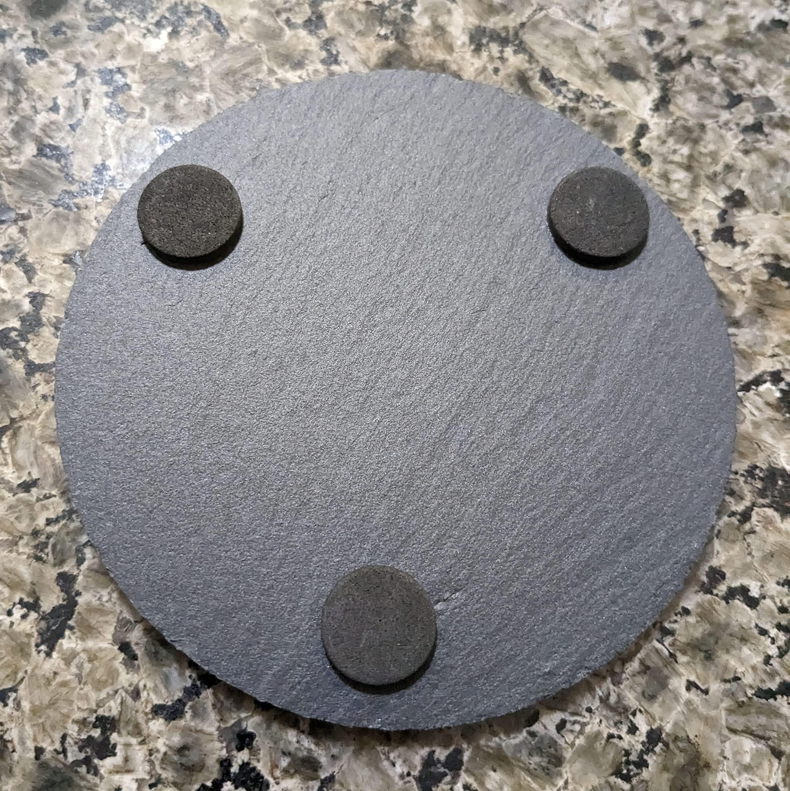 McIntosh Woodworking & Laser Engraving \"Mountain Majesty\" Slate Coasters with Stunning Mountain Scene Design - Perfect for Home and Office Decor and Protection of Surfaces, available in square or round Coasters - Round Slate - set of 8